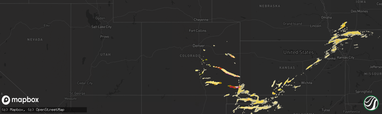 Hail map in Colorado on June 11, 2015