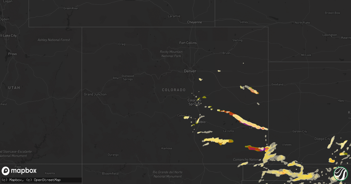 Hail map in Colorado on June 11, 2015