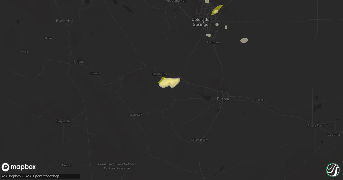 Hail map in Florence, CO on June 11, 2015