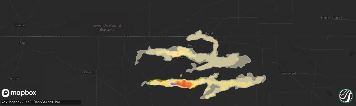 Hail map in Guymon, OK on June 11, 2015