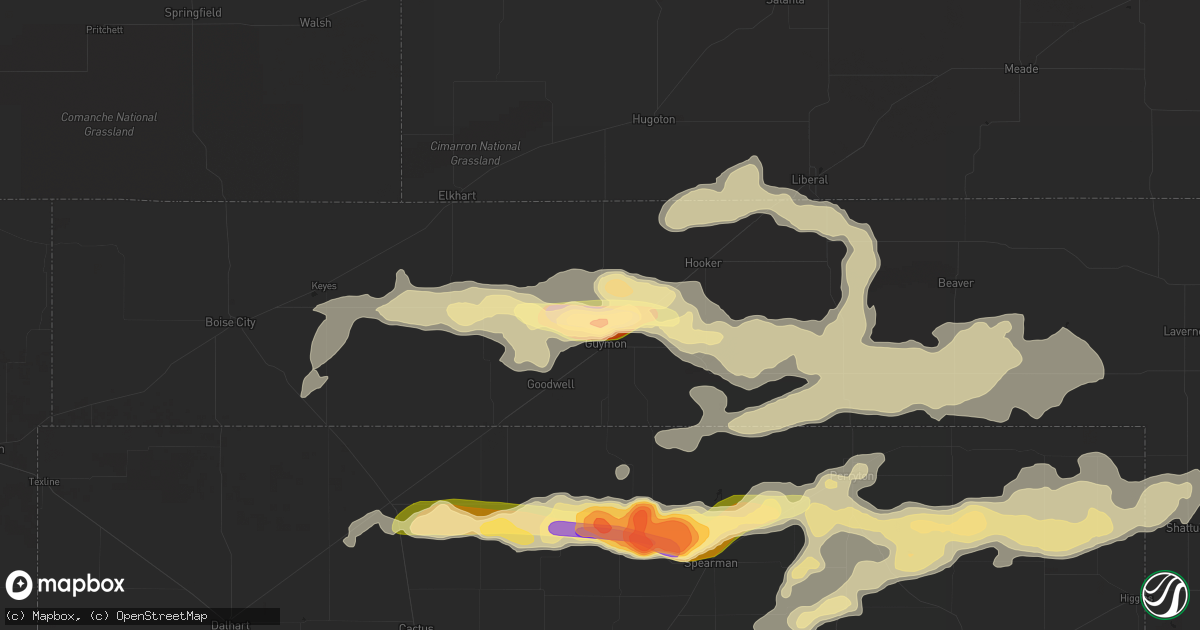 Hail map in Guymon, OK on June 11, 2015