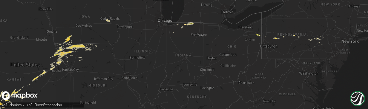 Hail map in Indiana on June 11, 2015