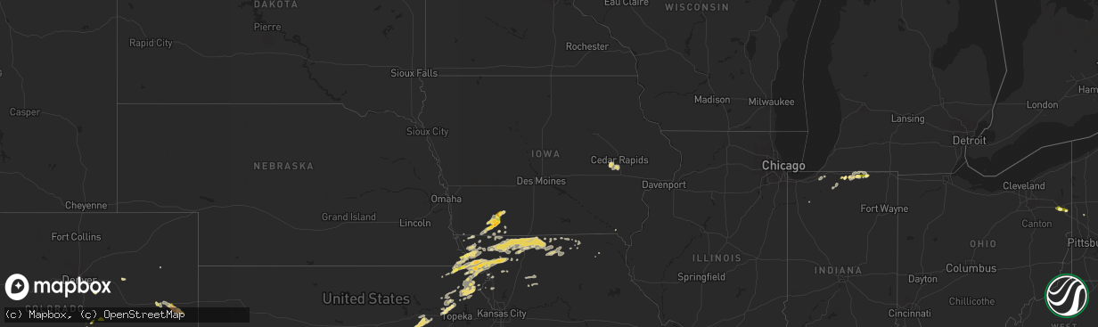 Hail map in Iowa on June 11, 2015