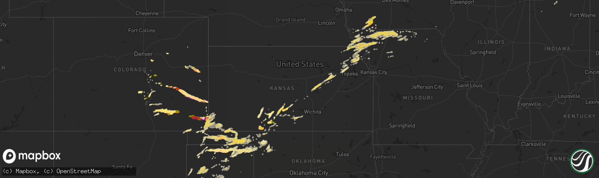 Hail map in Kansas on June 11, 2015