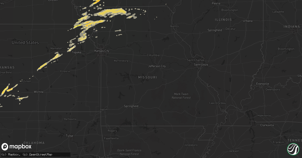 Hail map in Missouri on June 11, 2015