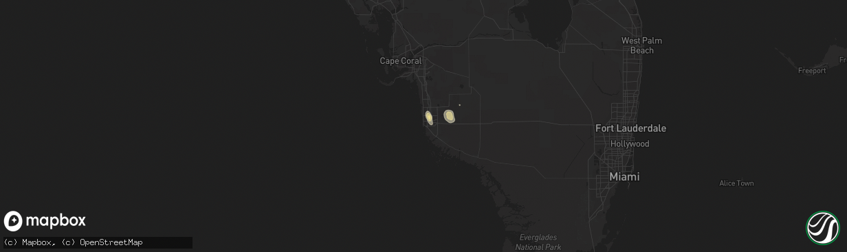 Hail map in Naples, FL on June 11, 2015