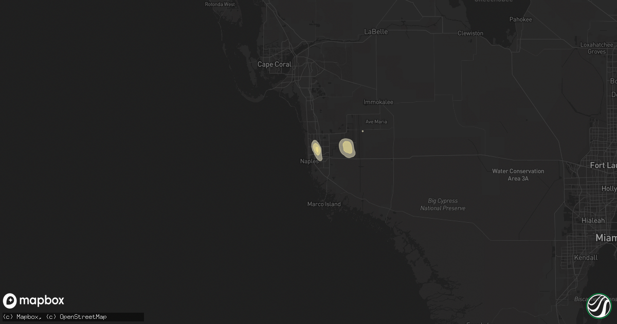 Hail map in Naples, FL on June 11, 2015