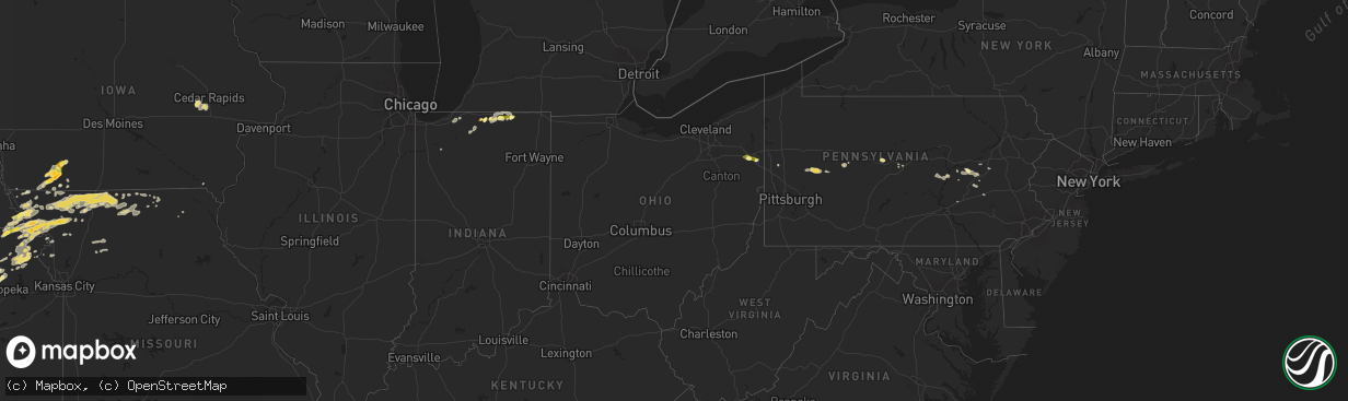 Hail map in Ohio on June 11, 2015