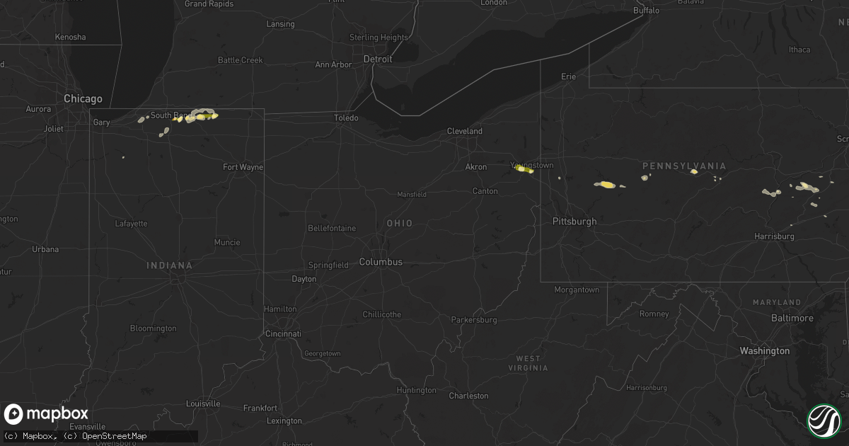 Hail map in Ohio on June 11, 2015
