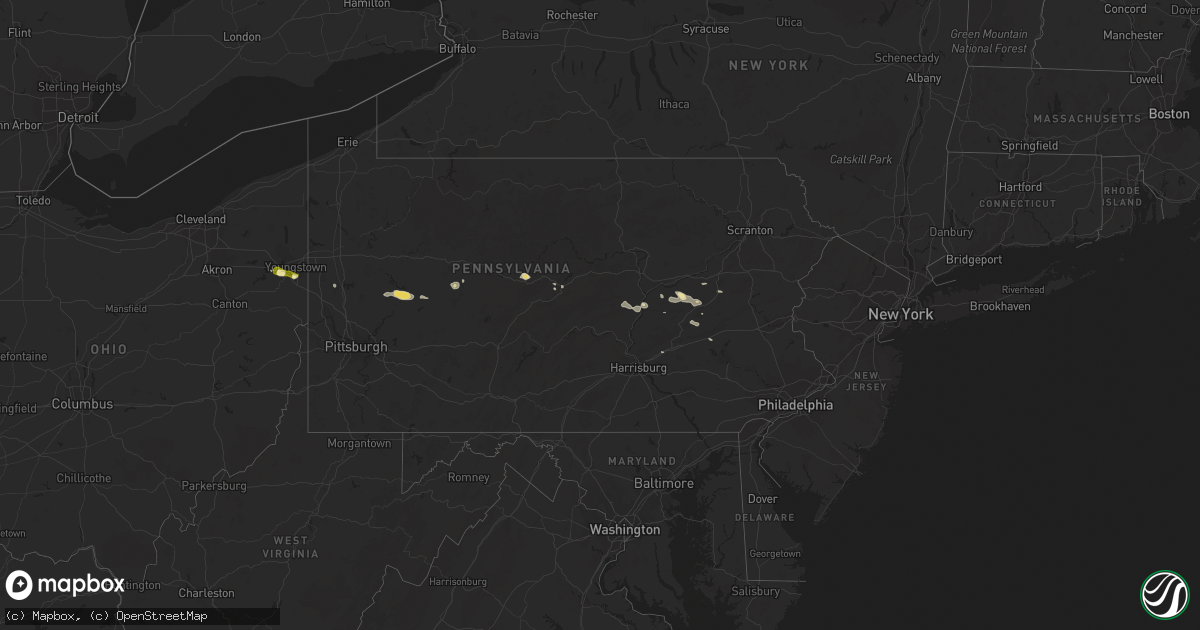 Hail map in Pennsylvania on June 11, 2015