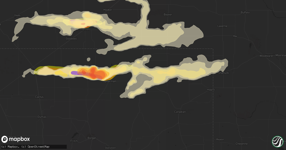 Hail map in Perryton, TX on June 11, 2015