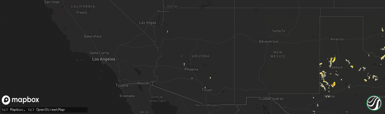 Hail map in Arizona on June 11, 2016