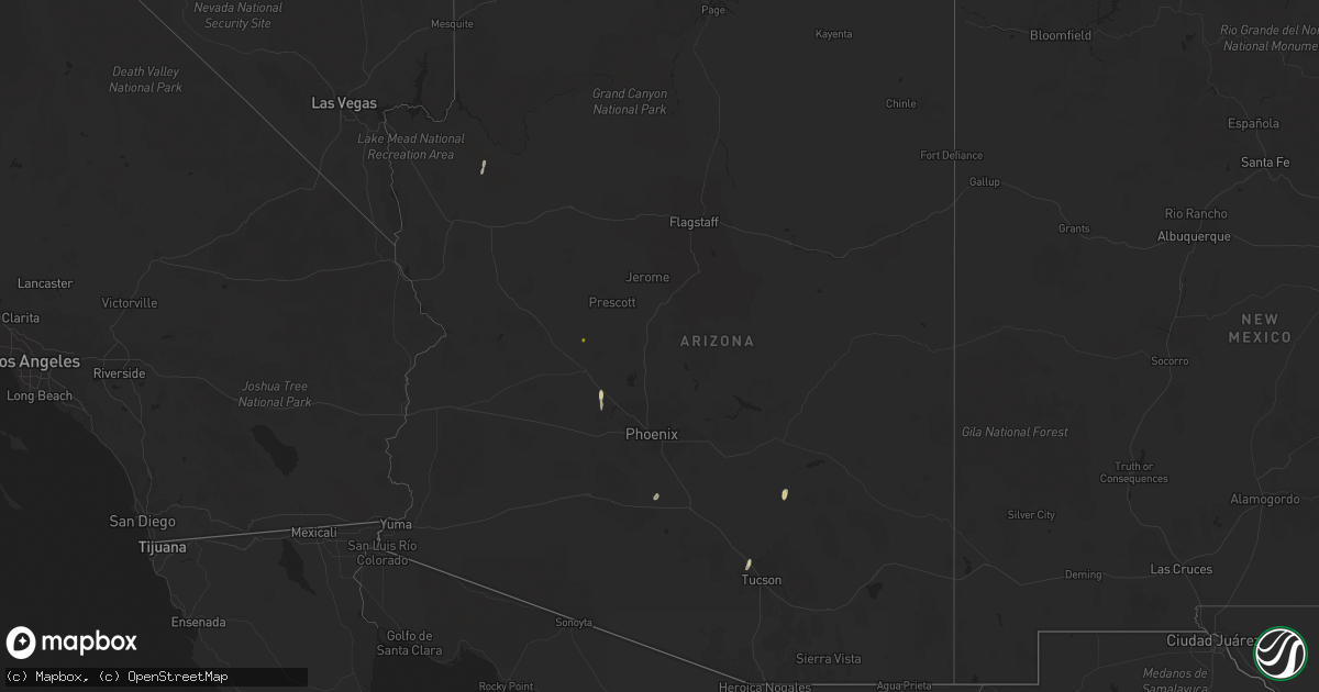Hail map in Arizona on June 11, 2016