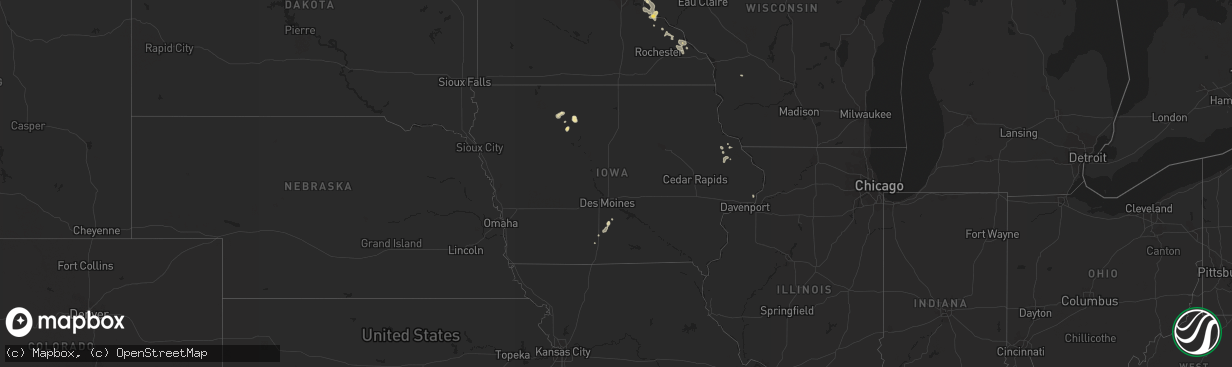 Hail map in Iowa on June 11, 2016