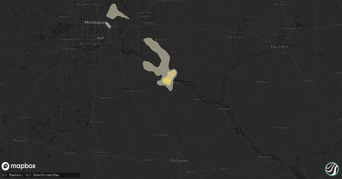 Hail map in Red Wing, MN on June 11, 2016