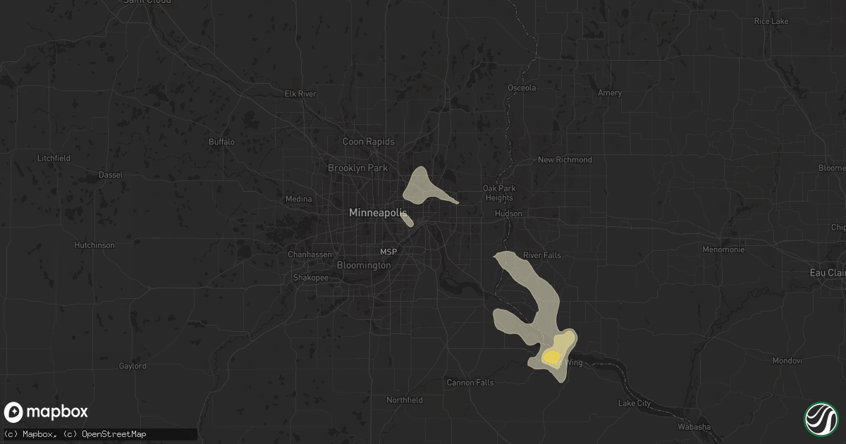 Hail map in Saint Paul, MN on June 11, 2016