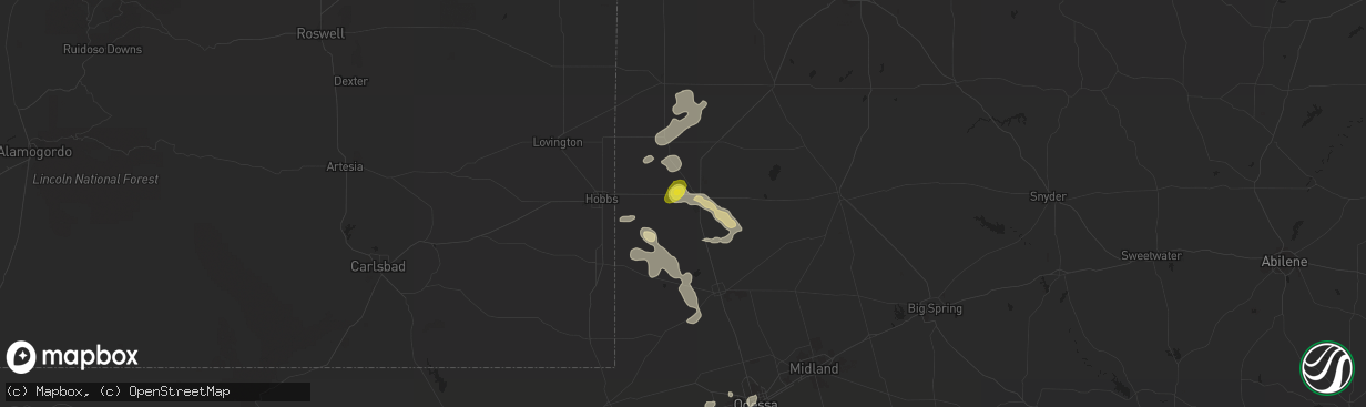 Hail map in Seminole, TX on June 11, 2016