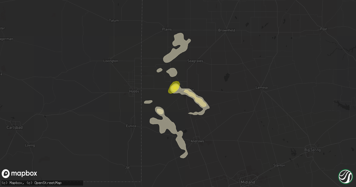 Hail map in Seminole, TX on June 11, 2016