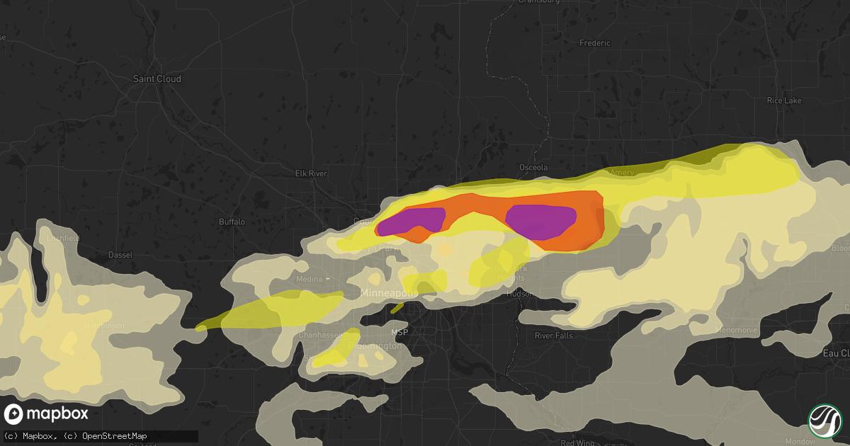 Hail map in Circle Pines, MN on June 11, 2017