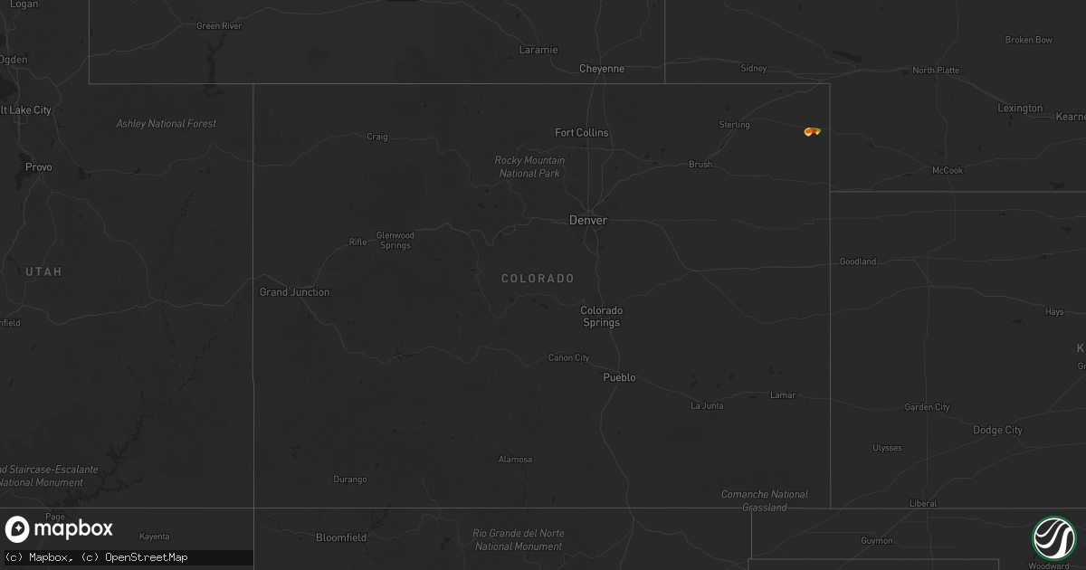 Hail map in Colorado on June 11, 2017