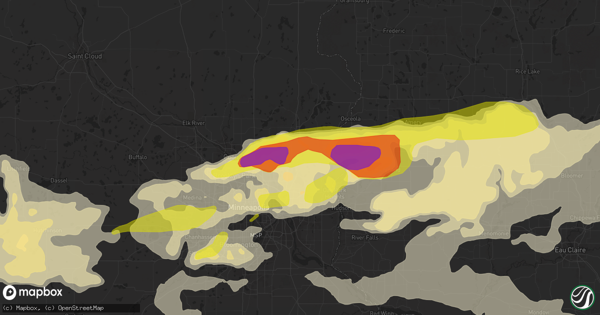 Hail map in Hugo, MN on June 11, 2017