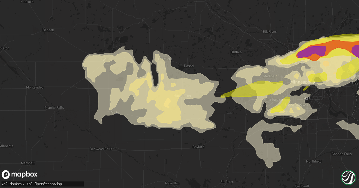 Hail map in Hutchinson, MN on June 11, 2017