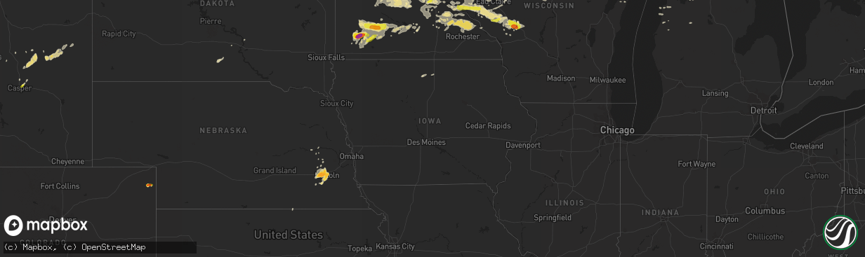 Hail map in Iowa on June 11, 2017