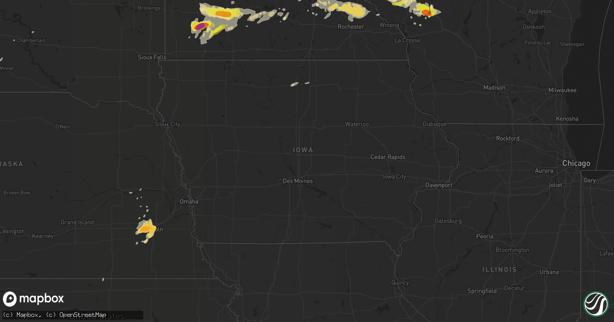Hail map in Iowa on June 11, 2017