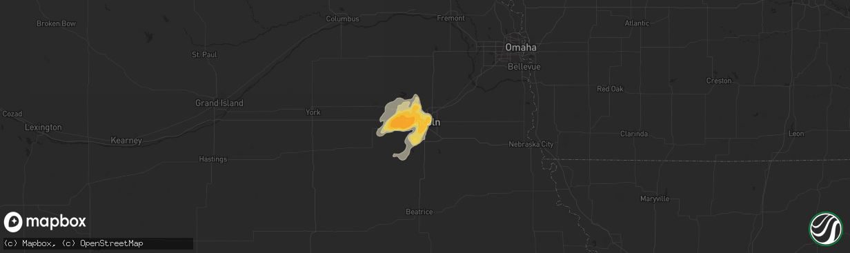 Hail map in Lincoln, NE on June 11, 2017