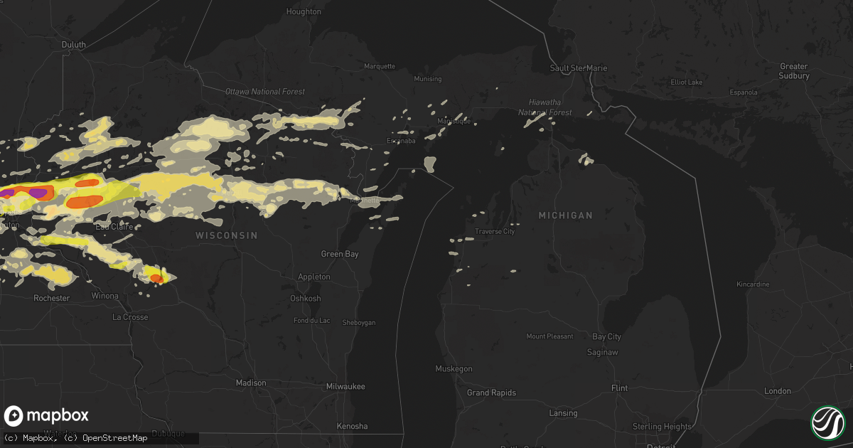 Hail map in Michigan on June 11, 2017
