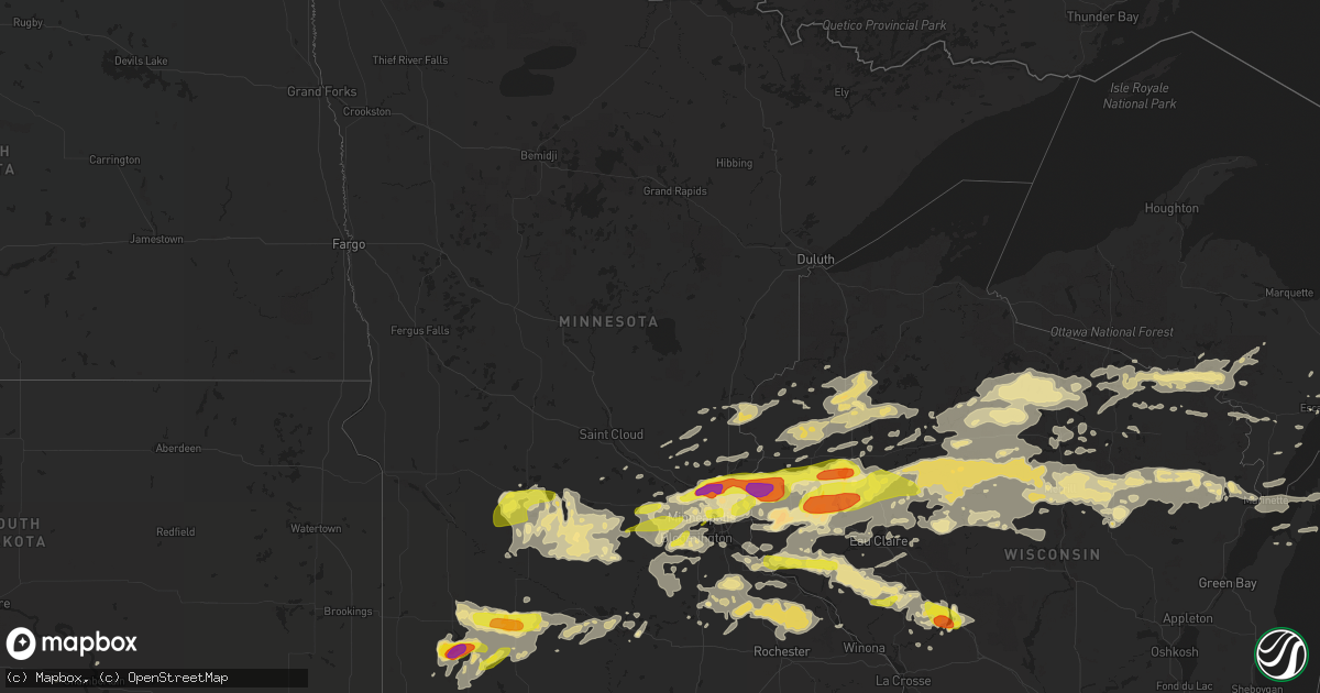 Hail map in Minnesota on June 11, 2017