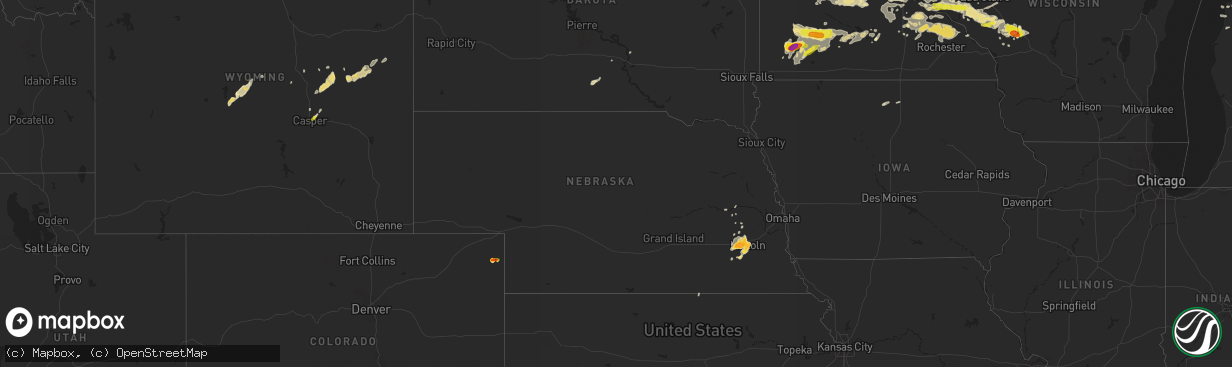 Hail map in Nebraska on June 11, 2017