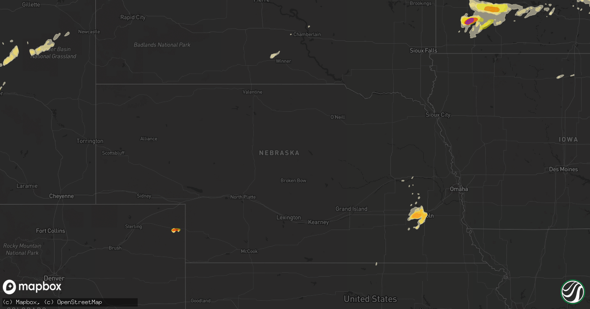 Hail map in Nebraska on June 11, 2017