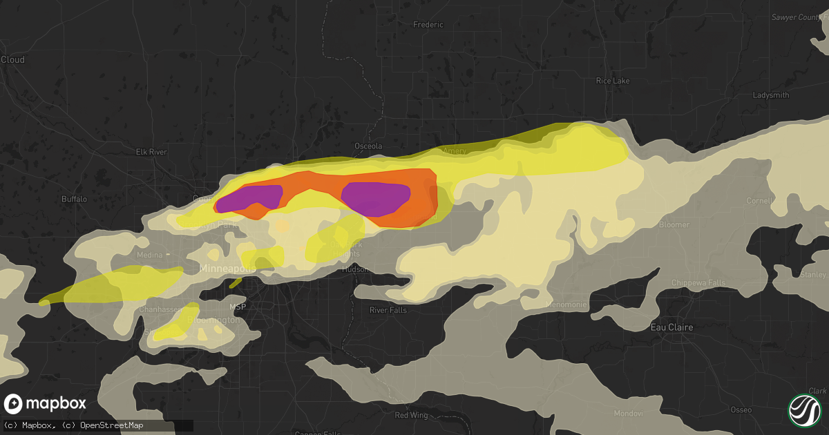 Hail map in New Richmond, WI on June 11, 2017