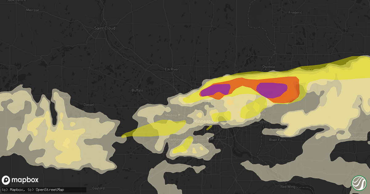 Hail map in Osseo, MN on June 11, 2017