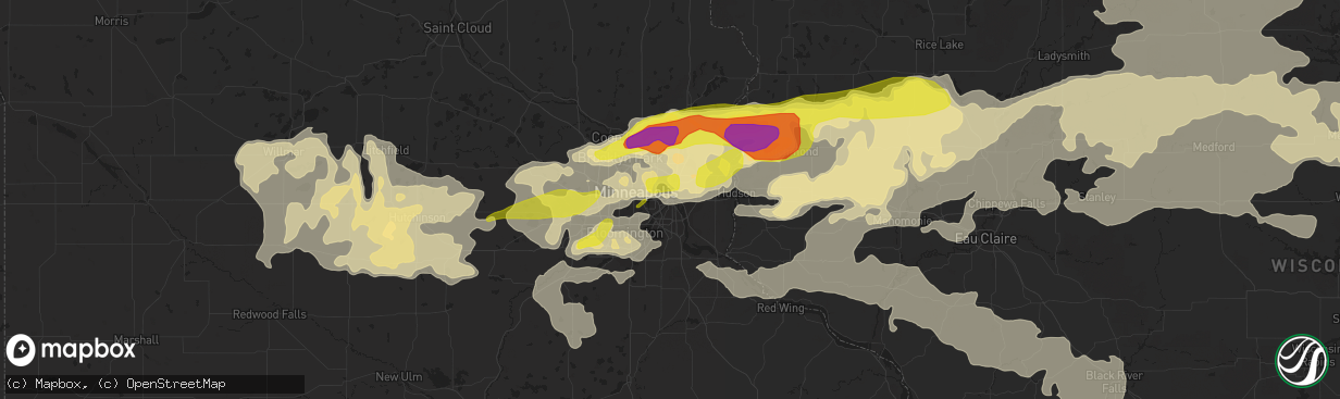 Hail map in Saint Paul, MN on June 11, 2017