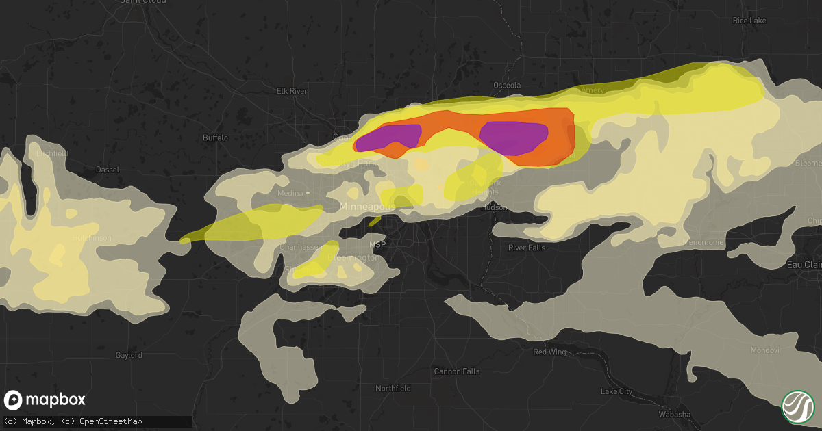 Hail map in Saint Paul, MN on June 11, 2017