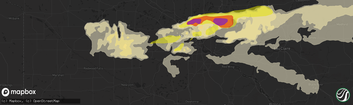 Hail map in Shakopee, MN on June 11, 2017