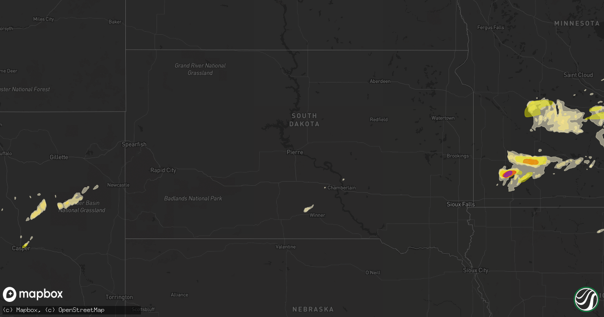 Hail map in South Dakota on June 11, 2017