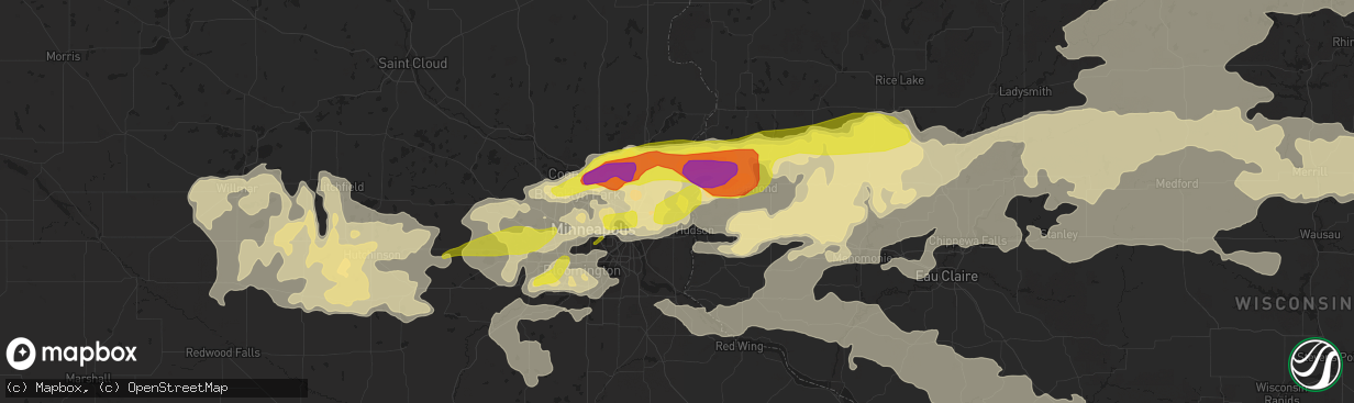 Hail map in Stillwater, MN on June 11, 2017