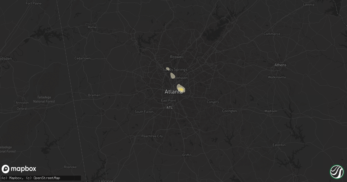Hail map in Atlanta, GA on June 11, 2018