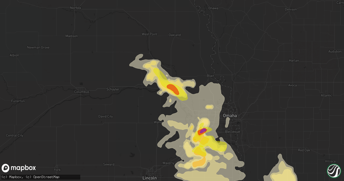 Hail map in Fremont, NE on June 11, 2018