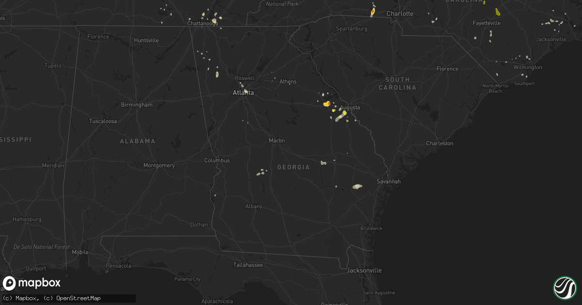 Hail map in Georgia on June 11, 2018