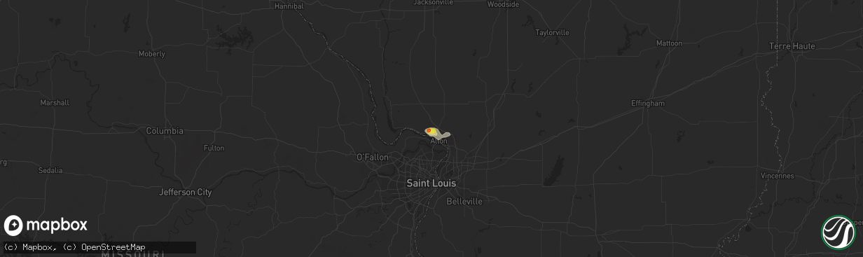 Hail map in Godfrey, IL on June 11, 2018