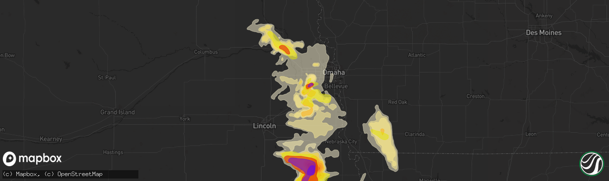 Hail map in Gretna, NE on June 11, 2018