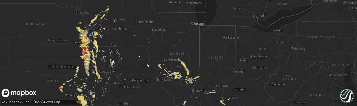 Hail map in Illinois on June 11, 2018