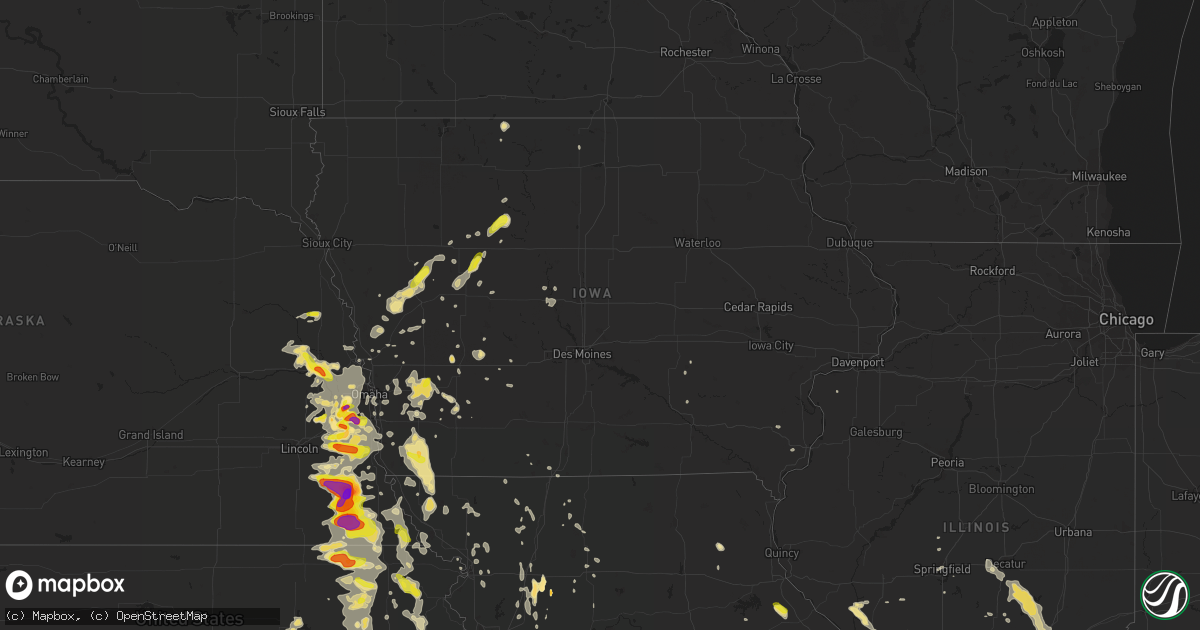 Hail map in Iowa on June 11, 2018