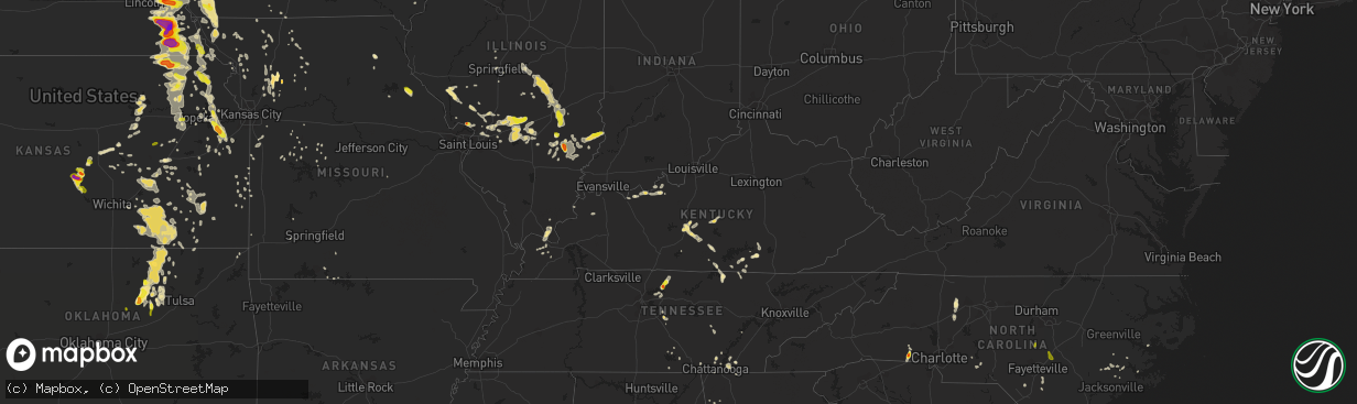 Hail map in Kentucky on June 11, 2018