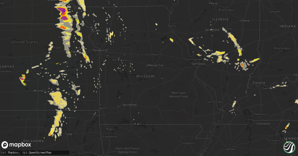 Hail map in Missouri on June 11, 2018