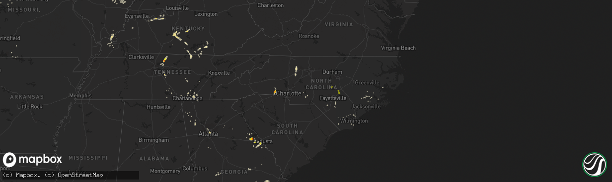 Hail map in North Carolina on June 11, 2018